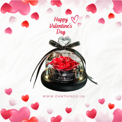 Eternal Rose Gift Box with Glass Dome Decoration