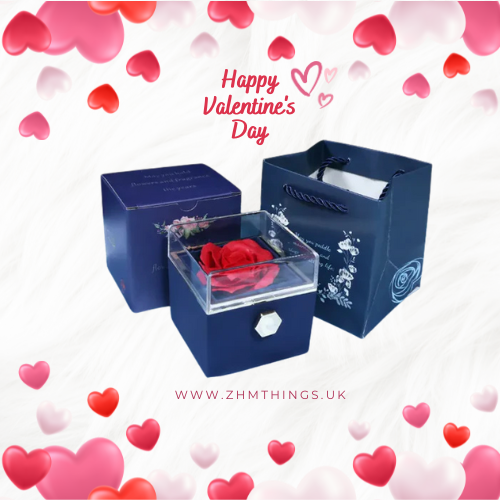 Rotating Rose Gift Box with Jewelry Holder