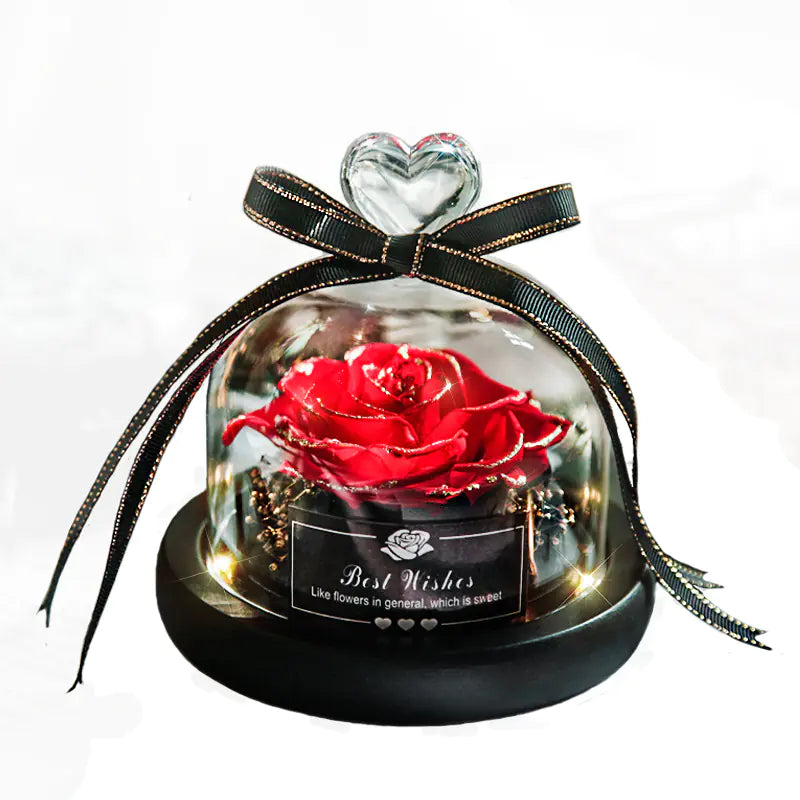 Eternal Rose Gift Box with Glass Dome Decoration
