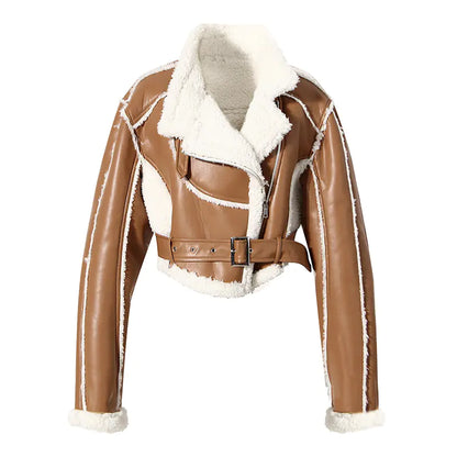 2023 Chic Biker Fur-Lined Jacket