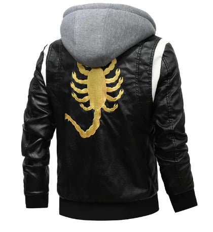 Urban Hooded Plus Size Leather Jacket