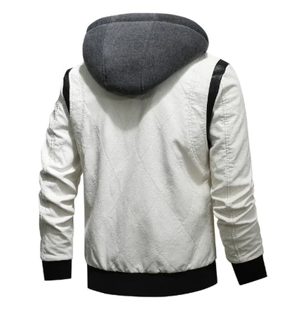 Urban Hooded Plus Size Leather Jacket