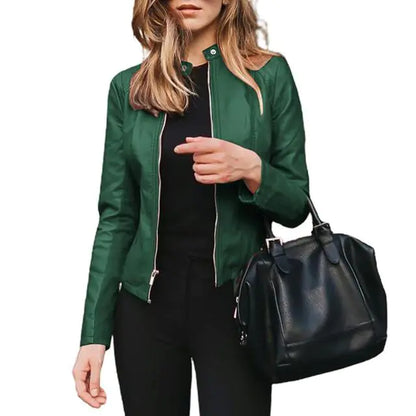 Ladies' Chic Faux Leather Jacket