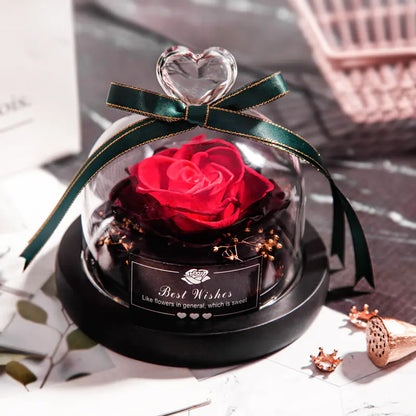 Eternal Rose Gift Box with Glass Dome Decoration